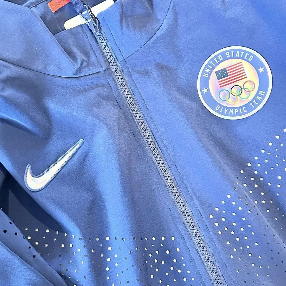 Nike Dri-FIT ADV Team USA Men’s Size S Blue Olympics 2024 Podium Zip-Up Jacket